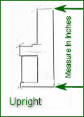 Measure Uprights from top to Bottom in inches